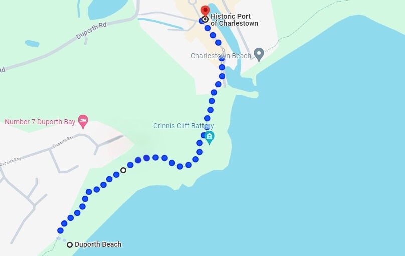 Map of Duporth to Charlestown Walk